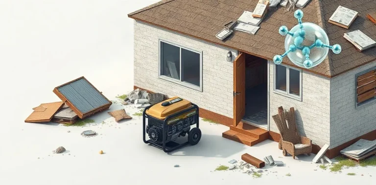 Hero illustration for the article “Carbon Monoxide Poisoning After Hurricane Ike”