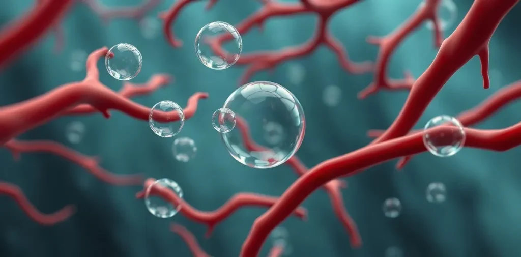 Hero illustration for the article “Microbubbles in Decompression Stress and Tissue Health”