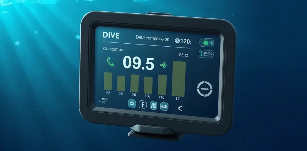 Hero illustration for the article “How Dive Computers Use Real-Time Data to Optimize Safety”