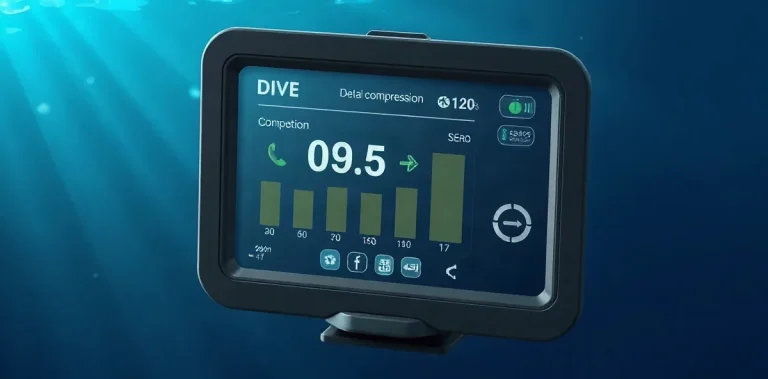 Hero illustration for the article “How Dive Computers Use Real-Time Data to Optimize Safety”