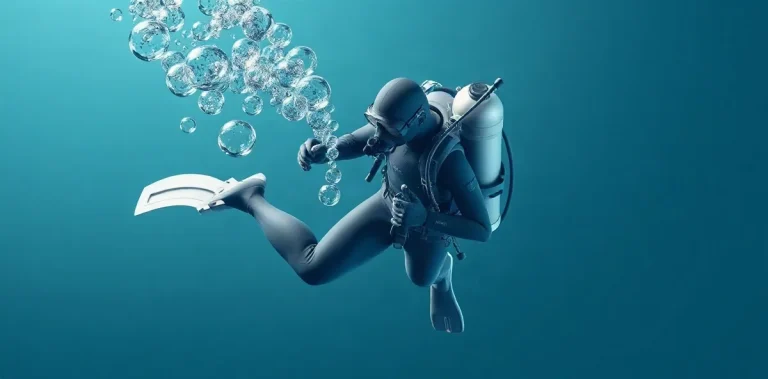 Hero illustration for the article “The Physiology Behind Oxygen Toxicity in Deep Dives”