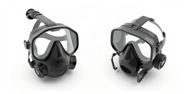 Hero illustration for the article “Full-Face vs Traditional Dive Masks: Usability and Safety”