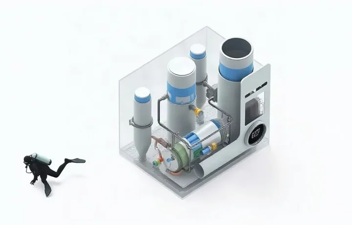 Hero illustration for the article “How Rebreather Systems Optimize Gas Use and Extend Dive Time”