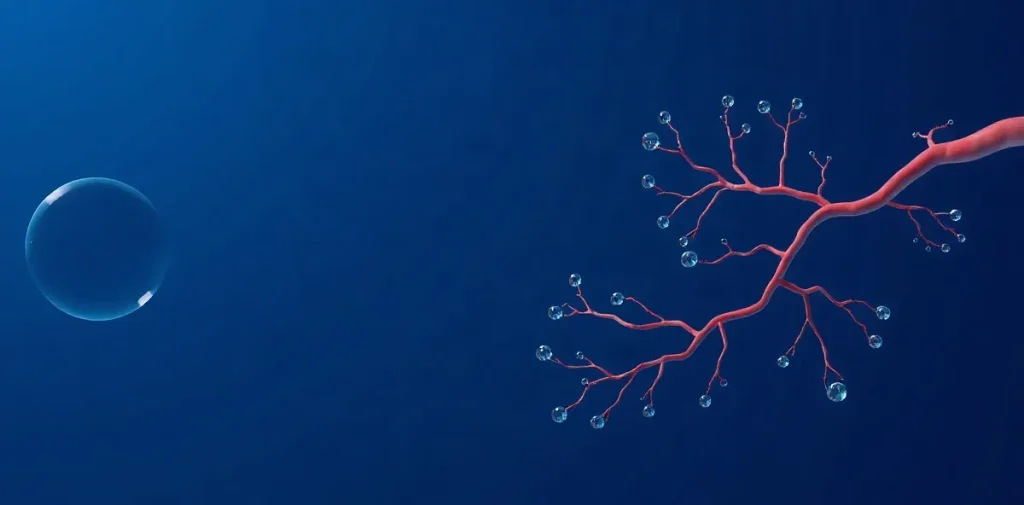 Hero illustration for the article “Decompression Sickness vs. Arterial Gas Embolism”