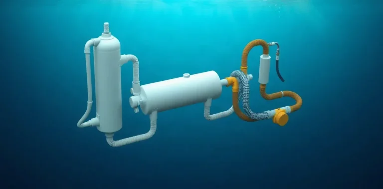 Hero illustration for the article “Underwater Oxygen Breathing Equipment in Naval Diving”